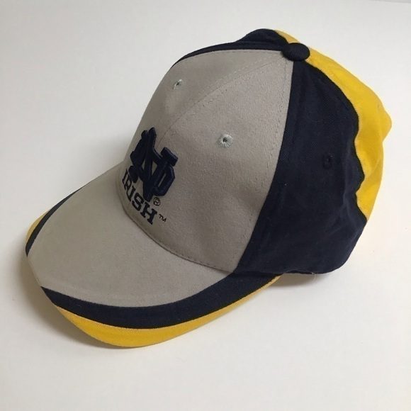 NEW Notre Dame Irish Football Hat Cap Starter Licensed Adjusts Navy Gray Gold - Picture 3 of 13